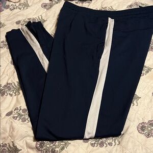 Under Armour Navy Joggers with White Stripe Accents